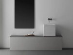 Plan de toilette suspendu, pour vasque à poser, L 50 à 201 x P 30 à 51 cm, finition lisse mate, 10 couleurs au choix, Anti bactérien, résine Akrytan®, Livraison Offerte.